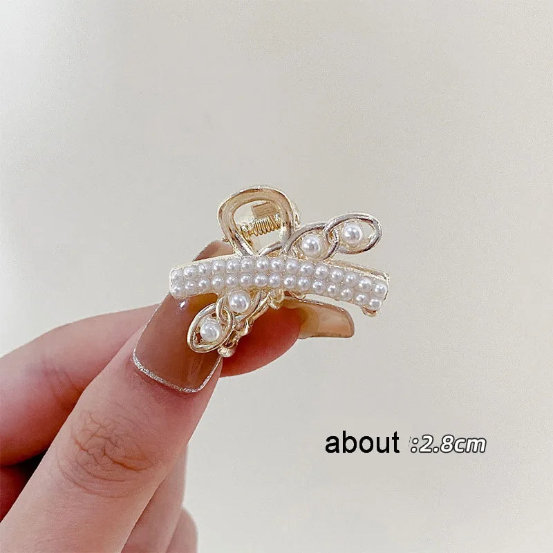 20 Styles Small Pearl Hair Claw Clip For Girls Bow Hairpin Flower Mickey Hairclip Women Mini Bangs Crab Clip barette Accessories