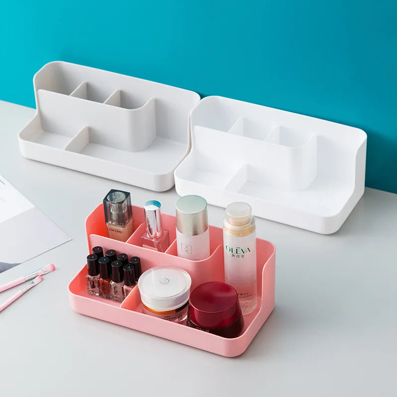 Cosmetic Storage Box - Plastic Vanity Organizer with Skincare Shelf, Perfect for Skincare Products,Space-Saving Beauty Holder