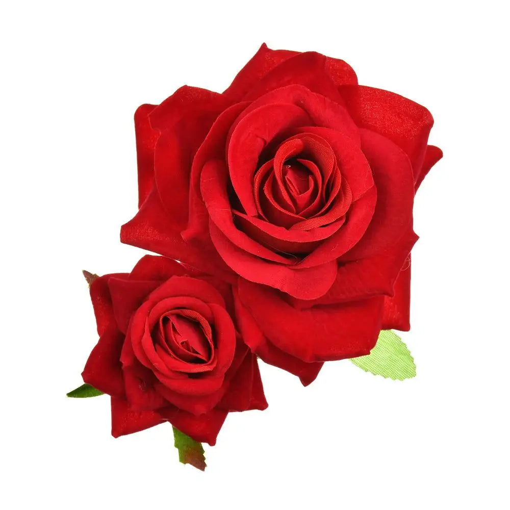 Fashion Festival Elegant Bridesmaid Hair Jewelry Bridal Flower Hair Clip Double Rose Hairpin Wedding Accessories