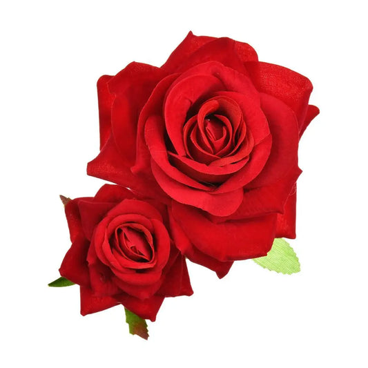 Fashion Festival Elegant Bridesmaid Hair Jewelry Bridal Flower Hair Clip Double Rose Hairpin Wedding Accessories