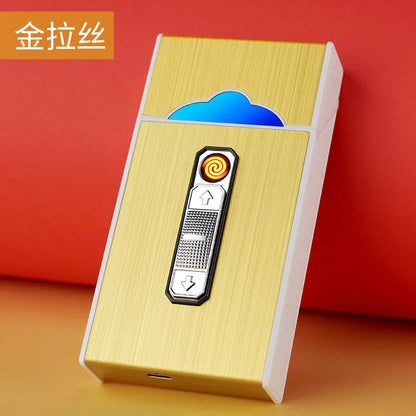 Multifunction Lighter Cigarette Box Integrated Portable Cigarette Lighter Cigarette Box Lighter  for Men Smoking Accessories