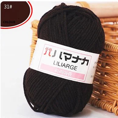 25G Milk Sweet Soft Baby Cotton Knitting Wool Thick Fiber Yarn Velvet Hand Threads for Knitting Wool Crochet Yarn for DIY Sweate