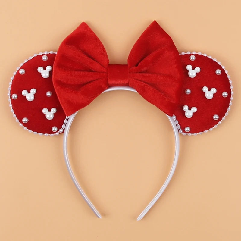 New Trendy Mouse Ears Headband Mickey 3.3"Velvet For Girls Soft Bow Hairband Halloween Festival Party Trip DIY Hair Accessories