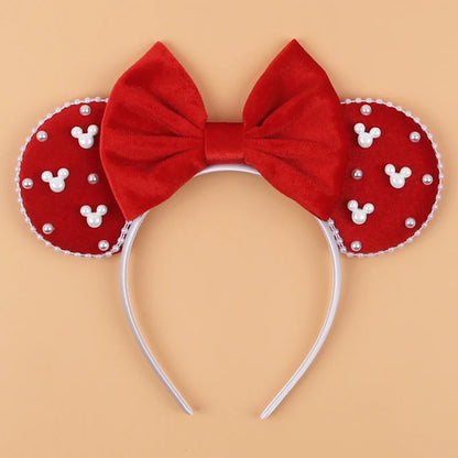 New Trendy Mouse Ears Headband Mickey 3.3"Velvet For Girls Soft Bow Hairband Halloween Festival Party Trip DIY Hair Accessories