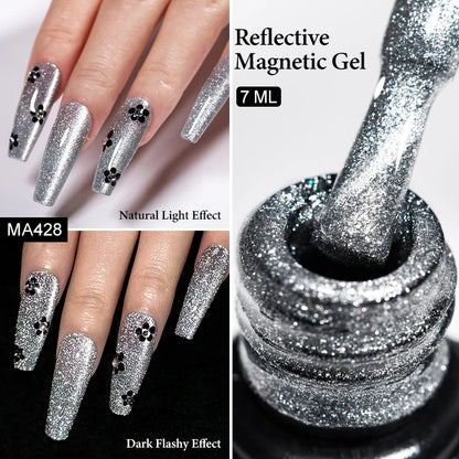 7ml Red Series Cat Magnetic Gel Nail Polish Sparkle Glitter Semi Permanent Nail Art UV Gel Varnish Manicure For Valentines Nails