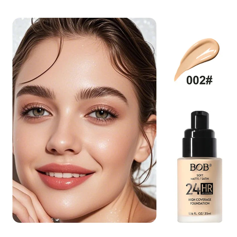 Misty Matte Liquid Foundation, Concealer, Long-lasting Makeup, Oil Control, No Powder Sticking, Moisturizing Foundation Cream