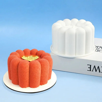 Round Flower Design Bento Cake Silicone Mold Silicone Material Dessert Making 3D Soap Candle Wax Mould Pudding Mold