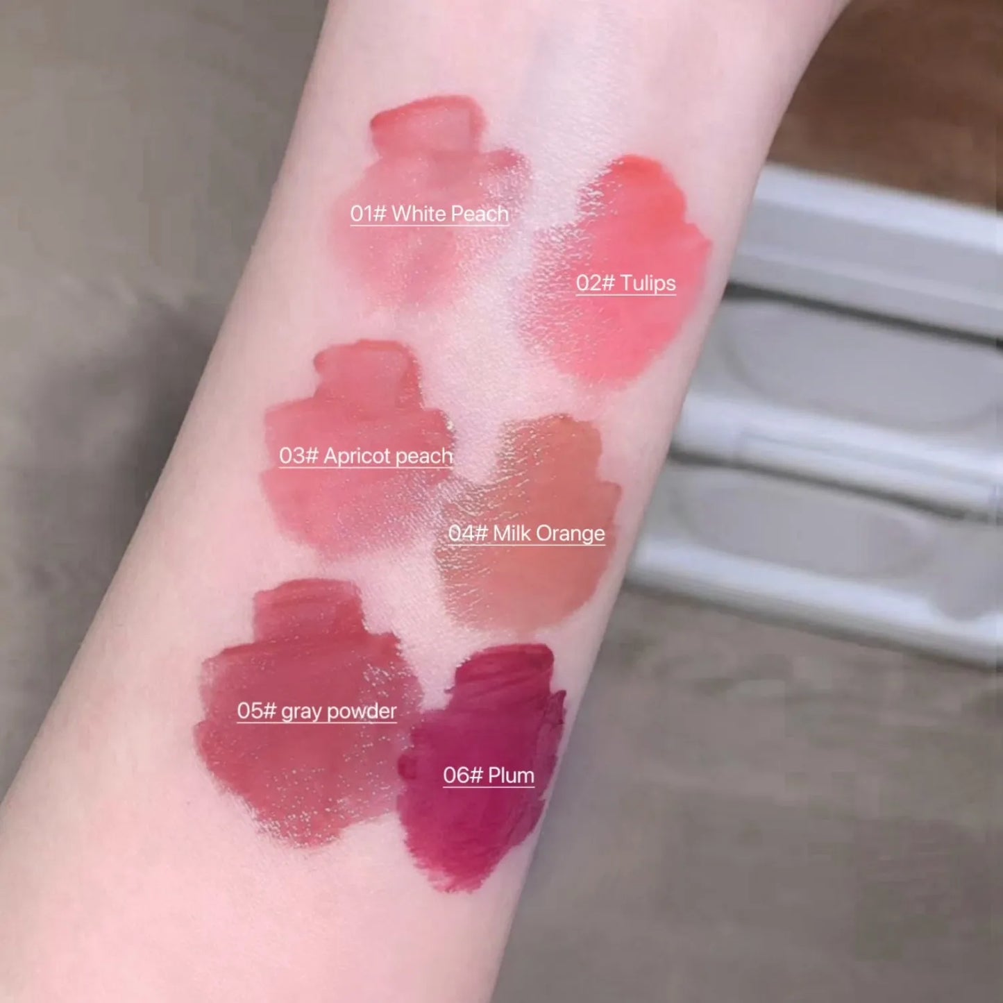 SHAQINUO Streamer Colorful Water Gloss Lip Glaze Mirror Water Gloss Moisturizing Lip Plumping Color Whitening