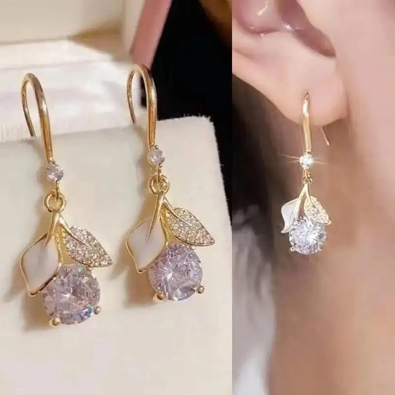 925 Silver Needle Purple Butterfly Long Tassel Earrings For Women Jewelry 2026 Trending Korean Fashion Luxury Crystal Earrings
