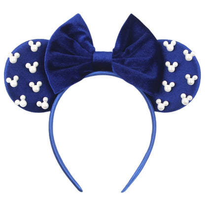 New Trendy Mouse Ears Headband Mickey 3.3"Velvet For Girls Soft Bow Hairband Halloween Festival Party Trip DIY Hair Accessories
