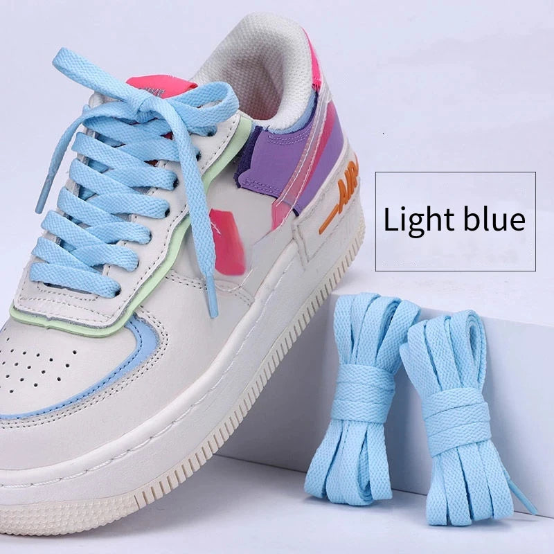1 pair flat shoes Solid color shoelaces Canvas shoes sports and leisure shoelaces length 100/120/140/160/180cm Shoe accessories