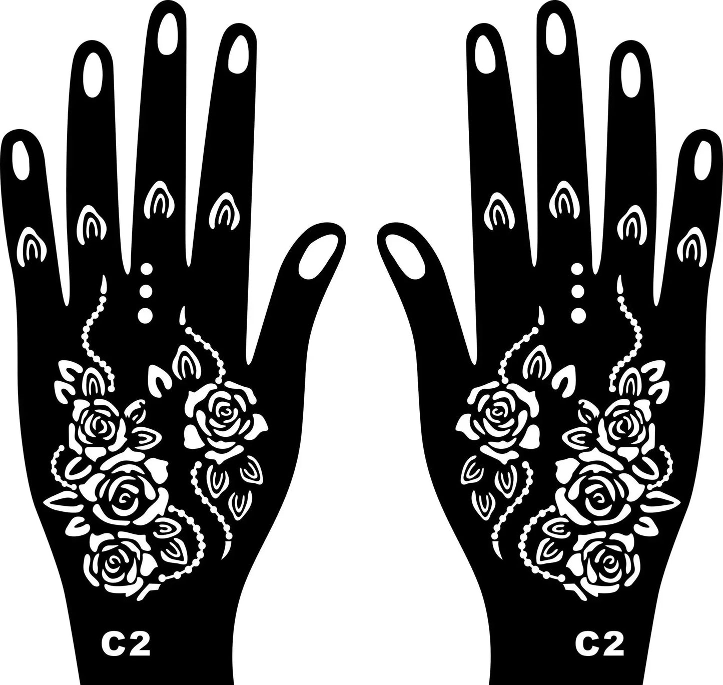 2025 New Professional Henna Stencil Temporary Hand Tattoo Body Art Sticker Template Wedding Tool Flower Tattoo Stencil