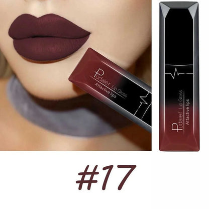 Matte Liquid Lipstick 17 Colors, Long Lasting Lip Gloss, Velvet Lip Cream, High Pigment, Non-Stick Cup, Sexy Finish