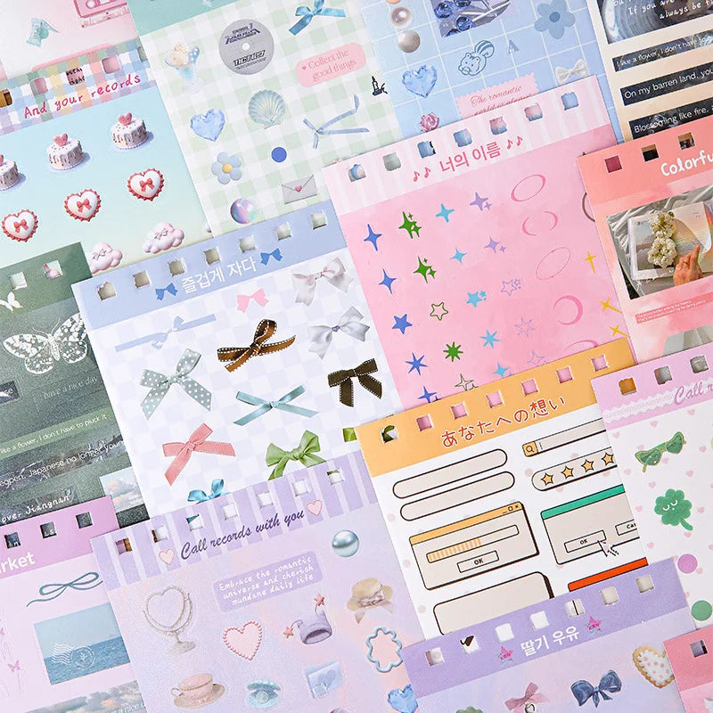 MINKYS Kawaii 45 sheets DIY Decorative Sticker Book Journal Material Kpop Stickers Kids Gift School Stationery