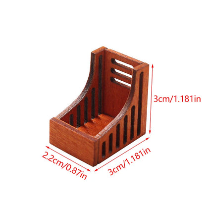 1:12 Dollhouse Miniature Wooden Showcase Desktop Storage Rack Bookshelf Display Shelf Mini Furniture Model DIY Dollhouse Decor