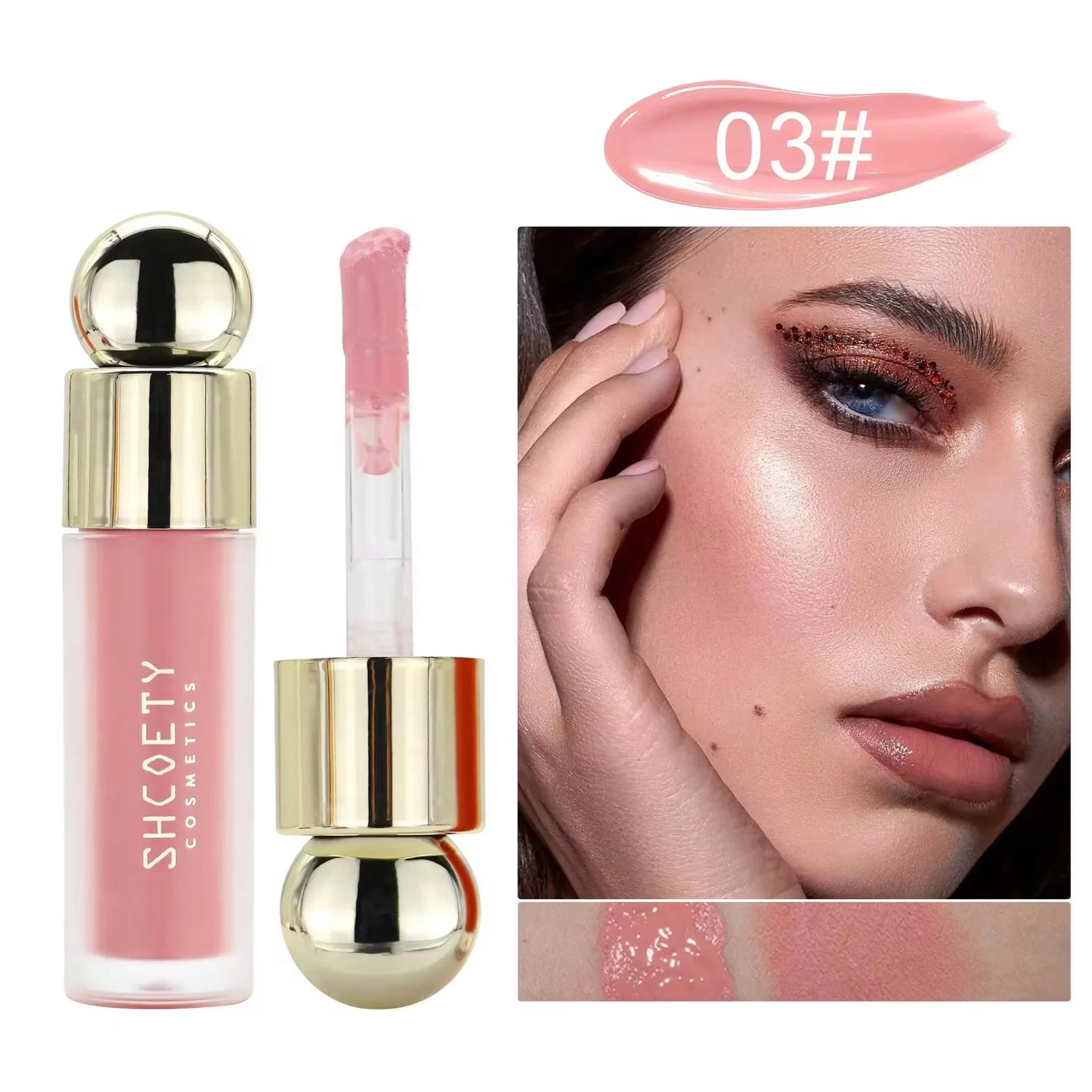 Natural Blusher Cute Korean Makeup for Women Liquid Blush Waterproof Multi-purpose Facial Nourishing Blush Stick Cheek