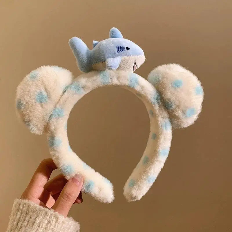 1PC Cute Cartoon Shark Crab Plush Hairband Women Hair Hoop Headdress Headband Hair Accessories Girl Gift