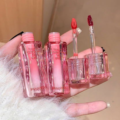 SHAQINUO Streamer Colorful Water Gloss Lip Glaze Mirror Water Gloss Moisturizing Lip Plumping Color Whitening