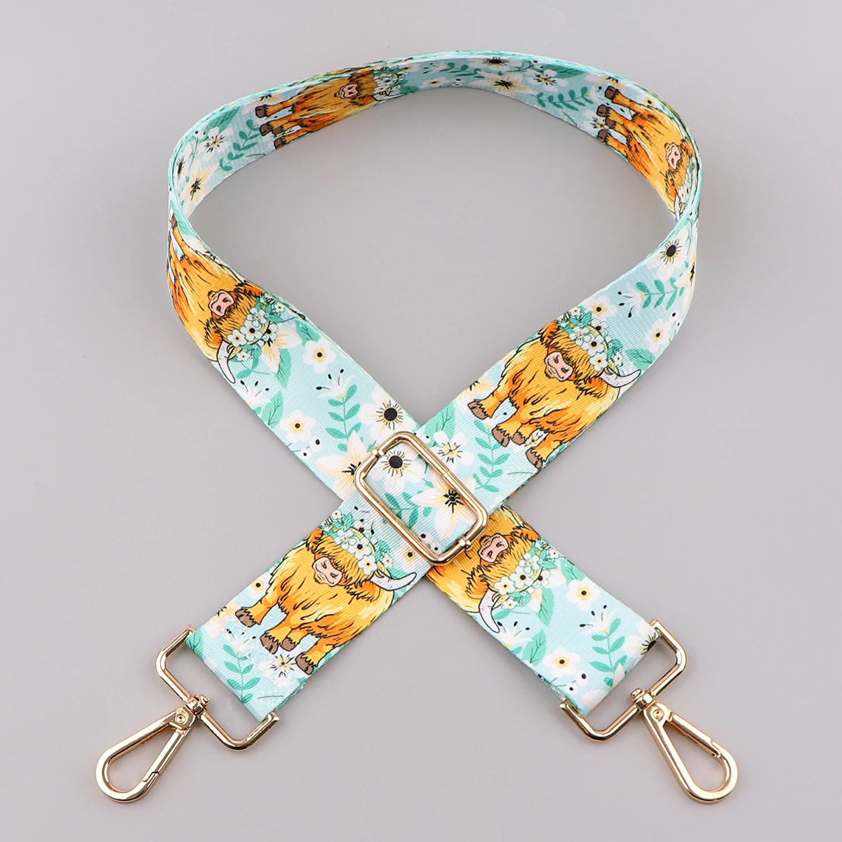 Cartoon Animal Dog Capybara Nylon Shoulder Bag Strap Adjustable Women Handbag Strap Metal Buckle Soft Strap Bag Accessories