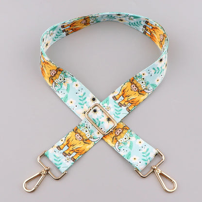 Cartoon Animal Dog Capybara Nylon Shoulder Bag Strap Adjustable Women Handbag Strap Metal Buckle Soft Strap Bag Accessories