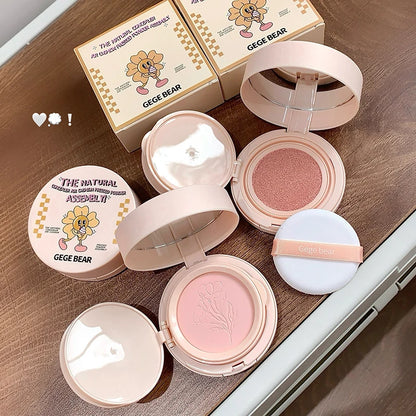 2-in-1 Double Layer Cushion Foundation Pressed Powder Natural Lasting Brightening Gege Bear Concealer Loose Powder Cushion Cream