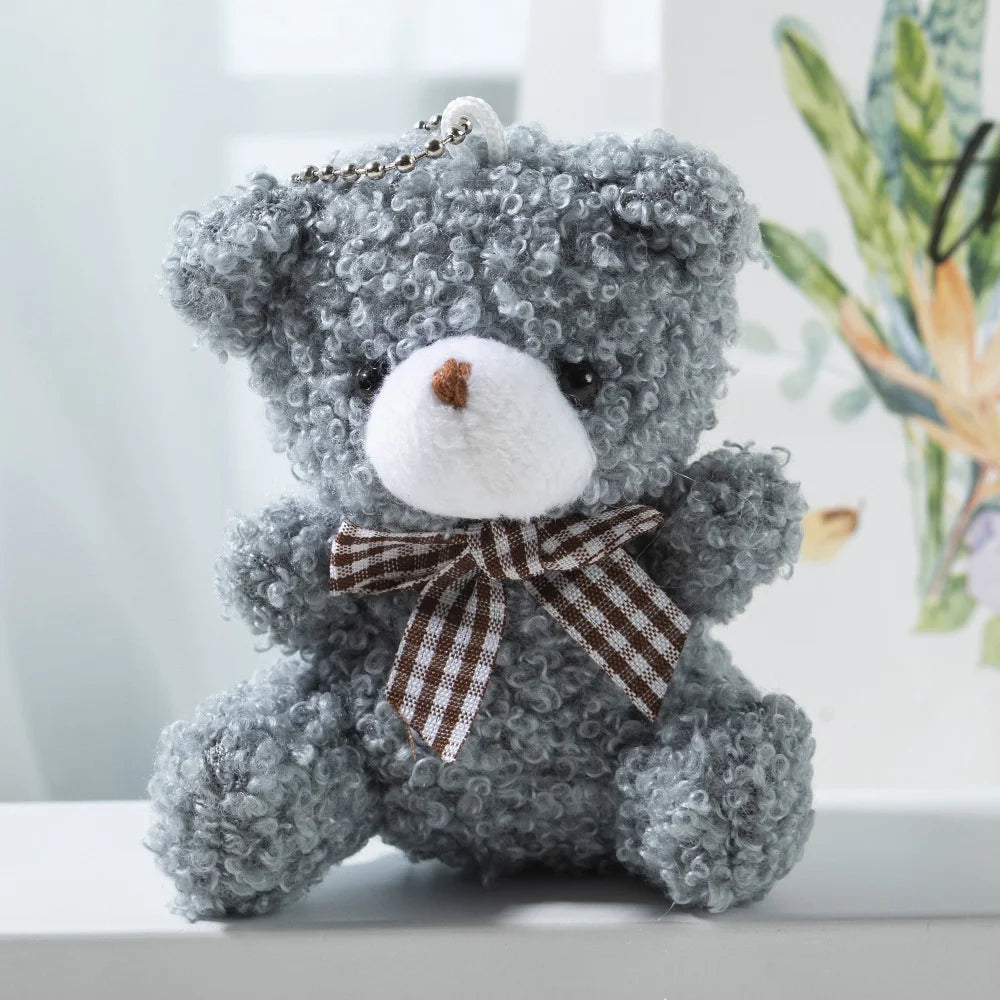 1Pcs Cute Teddy Bear Pendant Plush Doll Little Bear Doll Small Doll Bag Soft Cute Accessories Keychain Female