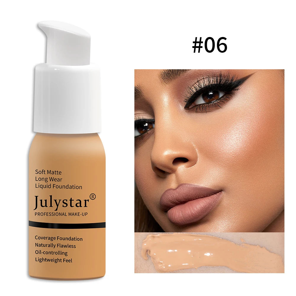 10-Color Oil-Control Foundation Cream Long-Lasting Makeup Base Concealer Non-Caking Beauty Skincare Cosmetics