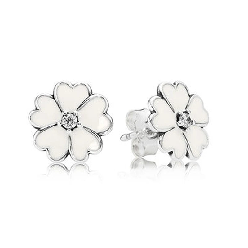 TOGORY Newest Rose Gold Brand Stud Earrings For Ladies Women Crown Love Round Earrings Jewellery Birthday Gift Special Offer