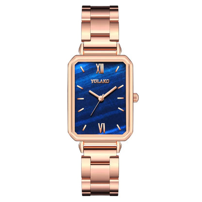 Women's Fashion Square Green Classic Wrist Retro Small Wristwatch Casual Quartz Watch For Lady