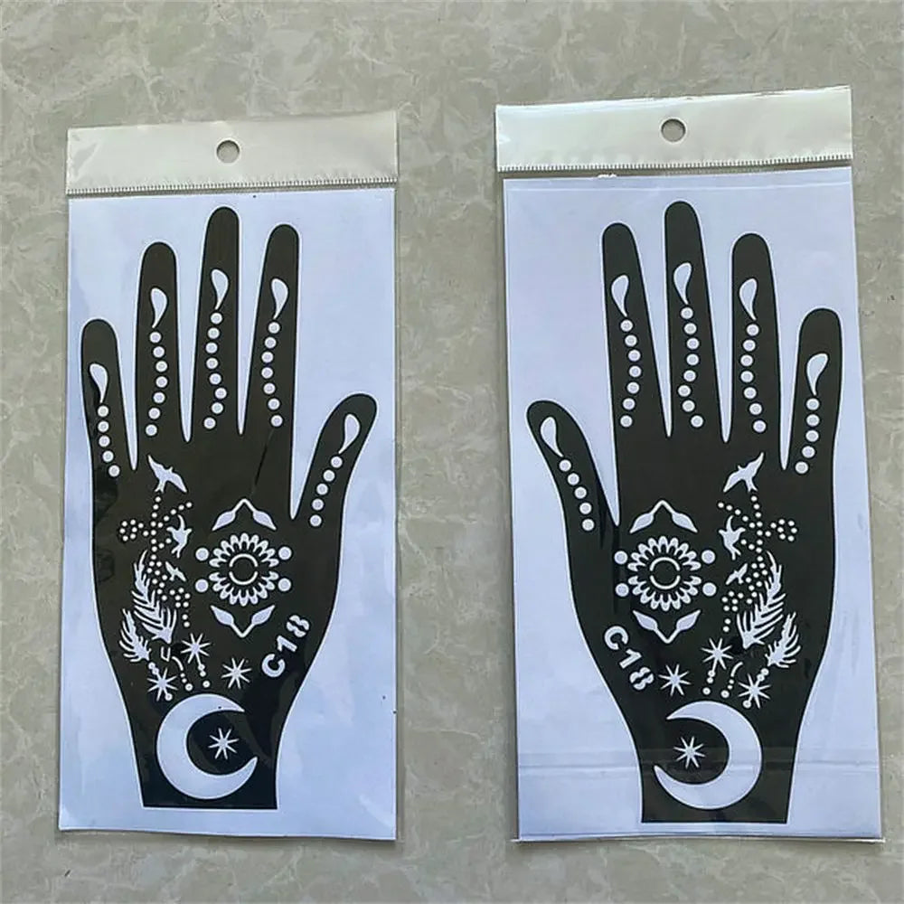 2025 New Professional Henna Stencil Temporary Hand Tattoo Body Art Sticker Template Wedding Tool Flower Tattoo Stencil