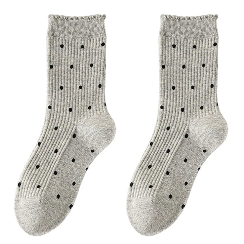 Women Lolita Transparent Mesh Crew Socks Sweet Ruffled Lace Trim Bowknot Cute Love Heart Pattern Anime Princess Hosiery