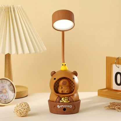 Cute Creative USB Rechargeable LED Desk Lamp Pencil Sharpener Design Eye Protection Night Light for Students Bedside Table Lamp