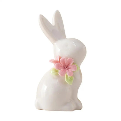 Easter Egg Shell Rabbit Ornaments Home Bedroom Ceramic Crafts Tabletop Scene Decoration Easter Bunny Figurines