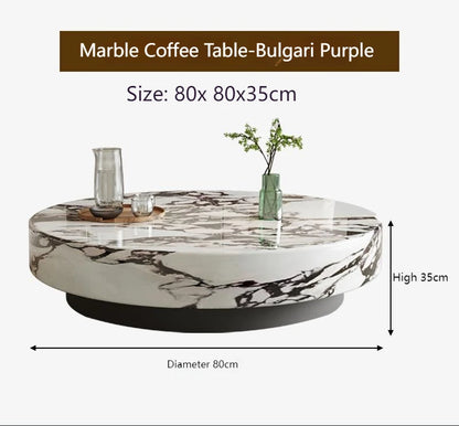 Italian Minimalist Round Marble Nesting Tables Set - Luxury  Coffee Tables for Small/Large Living Room, Space-Smart Centerpiece