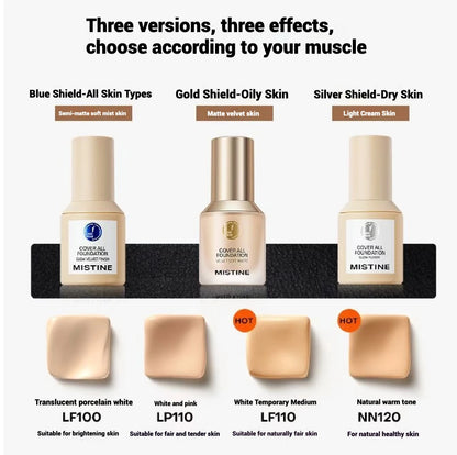 Mistine Liquid Foundation Matte Oil-control Longlasting Waterproof Sweatproof Primer High Concealer Mineral  Makeup Base 30ml