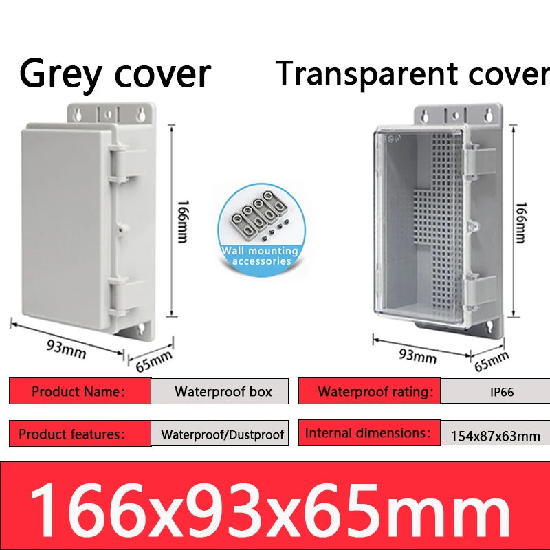 IP66 ABS plastic PC enclosure with hinge latch lock outdoor distribution box waterproof electrical junction box instrument box