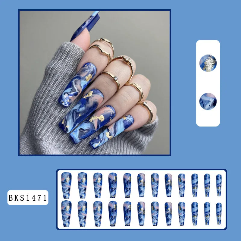Wholesale Price Press On Nails Ballerina Medium Coffin False Nails French Tip Nails Manicure Stick On Nails Acrylic Fake Nails