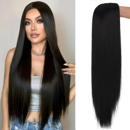 Light Blonde Wig 28inch Wig Long Straight Synthetic Wigs High temperature Fibers for Cosplay Moonlight White