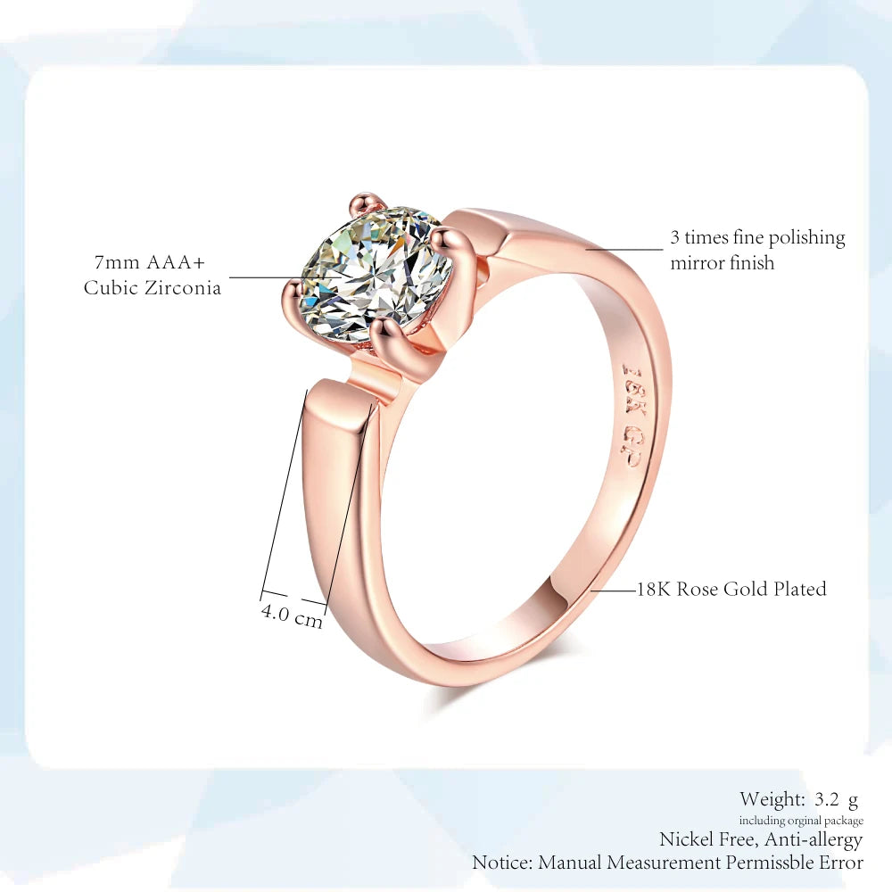 Wedding Engagement Ring For Women 4 Claws Multicolor Optional AAA+Cubic Zirconia Fashion Jewelry Gift For Lover R053 R813
