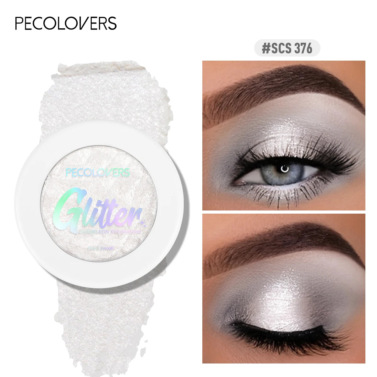 1PC Long-lasting, Mashed Potato Texture Eye Shadow, Glittery Finish, Fine Powder, Perfect for Creating Charming Eye Makeup