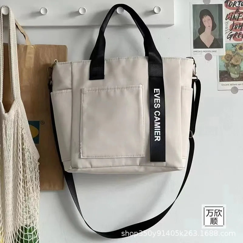 New Design Waterproof Canvas Tote Bag Stylish Shoulder Crossbody Handbag Lunch Box Bag Large Oxford Cloth Unisex Spring Fashion