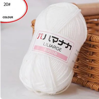 25G Milk Sweet Soft Baby Cotton Knitting Wool Thick Fiber Yarn Velvet Hand Threads for Knitting Wool Crochet Yarn for DIY Sweate