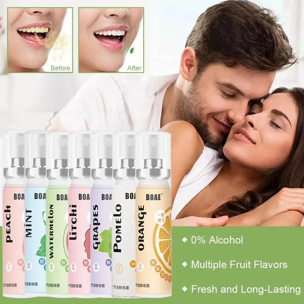 20ML Oral Freshening Spray Natural Fruity Flavor Oral Care Spray Portable Long-lasting Remove Oral Odor For Smoker Освежитель Дл