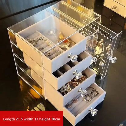 Dustproof Jewelry Display Stand Earring Bracelet Ring Holder Storage Box Plastic Material for Home Garden Decoration