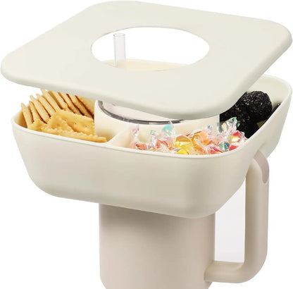 New Silicone Snack Bowl with Cover for Stanley 40oz Divided Snack Tray 4 Divided Snack Plates Stanley Cup Accessories 1PC