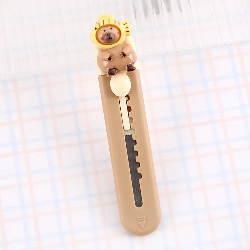 1 Piece Lytwtw's Cartoon Capybara  Art Cutter Utility Knife Mini Student Art DIY Tools Creative Stationery School Supplies