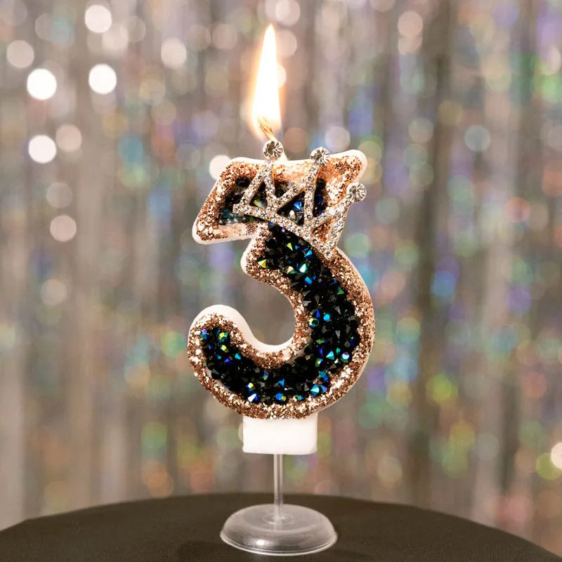 Birthday Digital Candles Number Candle Top of Cake Crown Cake Topper Baby Shower Decor Birthday Party Supply свечи для торта