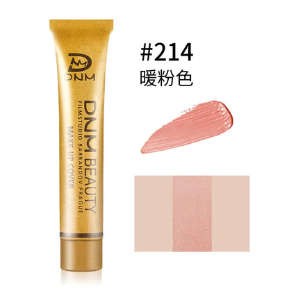 DNM Small Gold Tube Concealer Foundation Balm Covers Acne Scars, Freckle Scars Tattoo Redness Dark Circles Freckle Powder Makeup