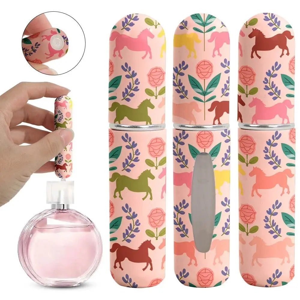 5ml Mini Perfume Bottle Essential Oil Alcohol Spray Atomizer Bottle Spray Rotating Bottle Refillable Empty Cosmetic Containers