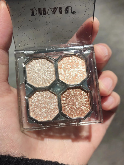 DIKALU Gem Four Color Eyeshadow Pearl Matte easy to remove makeup Daily Glitter Glitter Eyeshadow tray
